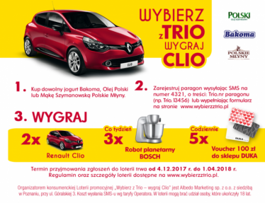 Loteria "Wybierz z Trio – wygraj Clio!"