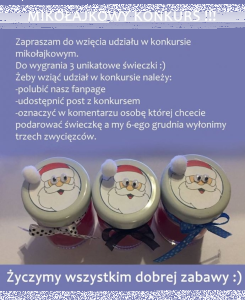 Konkurs mikołajkowy z Świeczki hand made