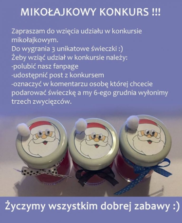 Konkurs mikołajkowy z Świeczki hand made