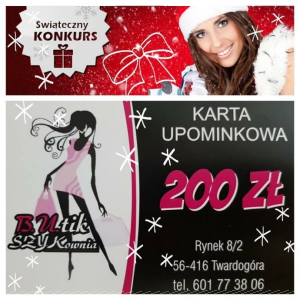 Wygraj kartę upominkową o wartości 200 zł na zakupy w butikszykownia
