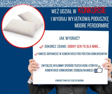 Wygraj wysokiej klasy poduszkę MOORE PERDORMIRE