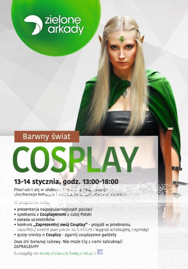 Bydgoszcz: Konkurs "Zlot Cosplayerów w Zielonych Arkadach"