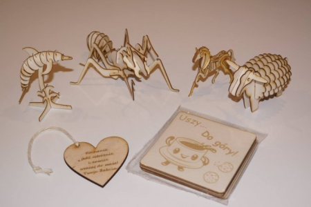 Wygraj "Drewniane puzle 3D, zawieszka, podkładki"