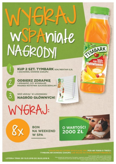 Loteria zdrapkowa Tymbark "Wygraj wSPAniałe nagrody"