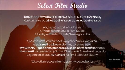Wrocław: Wygraj filmową sesję narzeczeńską, do godz. 12:00