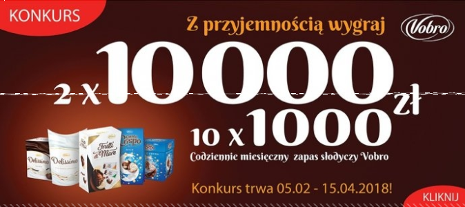 Konkurs fotograficzny "Słodkie chwile przyjemności z Vobro!"