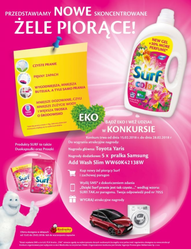 Konkurs "Z Surf wygrywasz na czysto" Biedronka