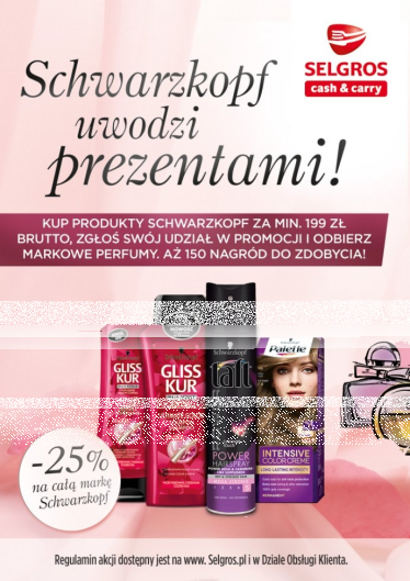 Konkurs "Schwarzkopf uwodzi prezentami" Selgros