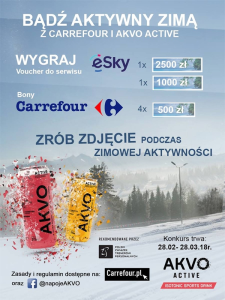 Konkurs fotograficzny "Bądź aktywny zimą z AKVO ACTIVE" Carrefour