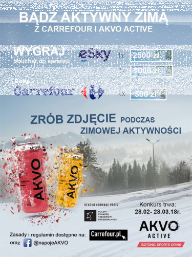 Konkurs fotograficzny "Bądź aktywny zimą z AKVO ACTIVE" Carrefour