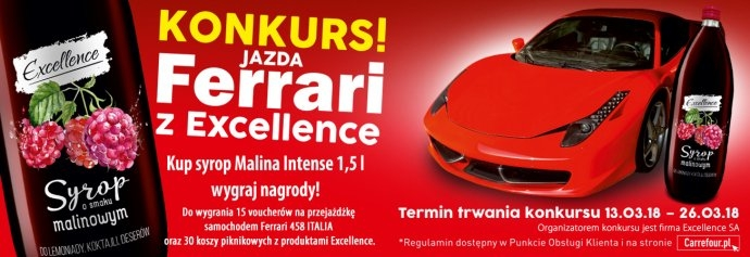 Konkurs "Jazda Ferrari z Excellence" Carrefour