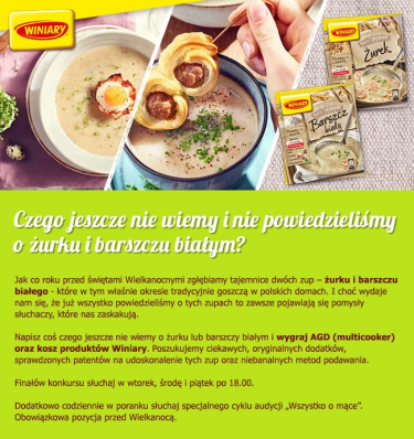 Konkurs "Winiary - wygraj sprzęt AGD"