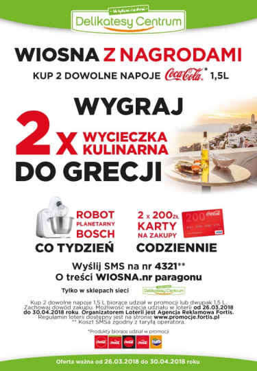 Loteria "Wiosna z nagrodami w Delikatesach Centrum"