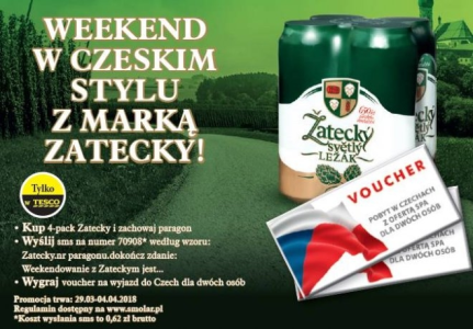 Konkurs "Weekend w czeskim stylu z marką Zatecky!" Tesco, 18+