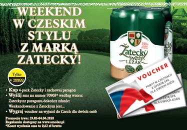 Konkurs "Weekend w czeskim stylu z marką Zatecky!" Tesco, 18+