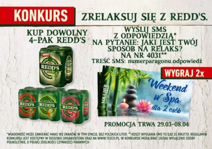 Konkurs "Zrelaksuj się z Redd's" Tesco, 18+