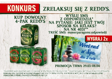 Konkurs "Zrelaksuj się z Redd's" Tesco, 18+