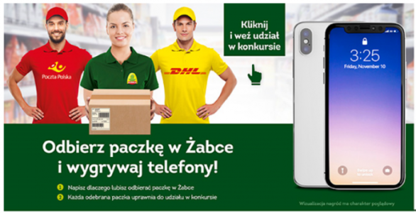 Konkurs "Odbierz paczkę i wygrywaj telefony" Żabka, Freshmarket