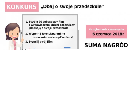 Konkurs filmowy dla przedszkoli publicznych i niepublicznych "Dbaj o swoje przedszkole"