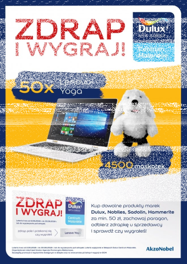 Loteria "Zdrap i Wygraj w Dulux Centrum Malarskim"