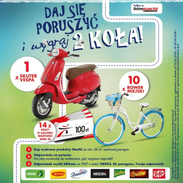 Konkurs "Daj się poruszyć Nestlé i wygraj 2 koła" Intermarche