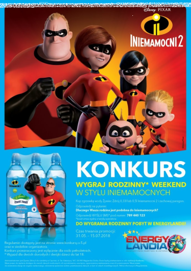 Konkurs "Wygraj rodzinny weekend w stylu Iniemamocnnych" Tesco, Carrefour, Intermarche, Polomarket