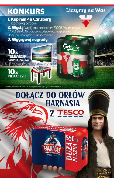 Mistrzowski konkurs Carlsberg w Tesco, 18+