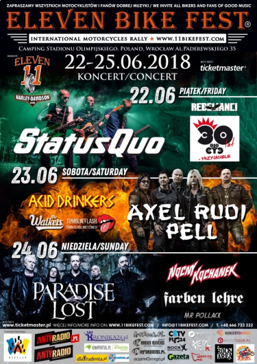Wrocław: Wygraj bilety na międzynarodowy zlot muzyczno-motocyklowy "ELEVEN BIKE FEST 2018"