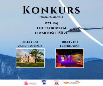 Wygraj lot szybowcem oraz wejściówki do Zamku Moszna i Laserhouse!