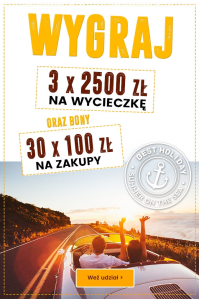 Konkurs "Wygraj 2 500 zł na wycieczkę i bony na zakupy"