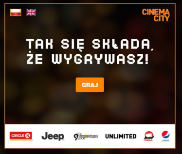 Loteria "Cinema City - TAK SIĘ SKŁADA, ŻE WYGRYWASZ!"