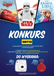 Konkurs "Filmowy bohater świata Disney, Pixar lub Star Wars" Netto
