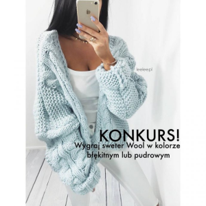 Wygraj piękny, bestsellerowy sweter WOOL w kolorze błękitnym lub pudrowym
