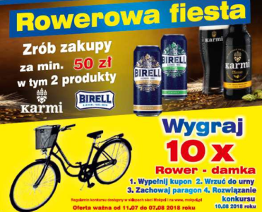 Warszawa, Piastów: Konkurs "Rowerowa wakacyjna fiesta z Mokpolem" 18+
