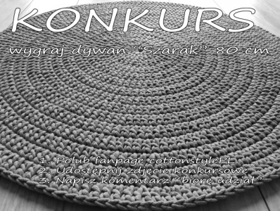 Wygraj dziergany DYWAN ZE SZNURKA "Szarak"