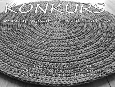 Wygraj dziergany DYWAN ZE SZNURKA "Szarak"