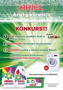 Konkurs "Ariel gwarancją idealnej czystości" Drogerie Laboo