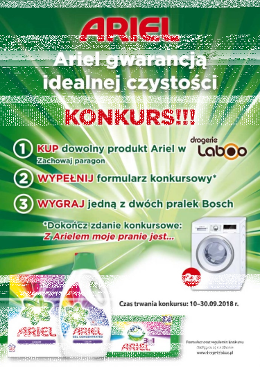Konkurs "Ariel gwarancją idealnej czystości" Drogerie Laboo