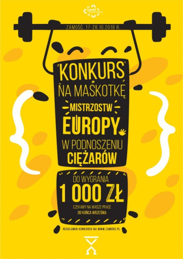 Konkurs na maskotkę mistrzostw Europy w podnoszeniu ciężarów