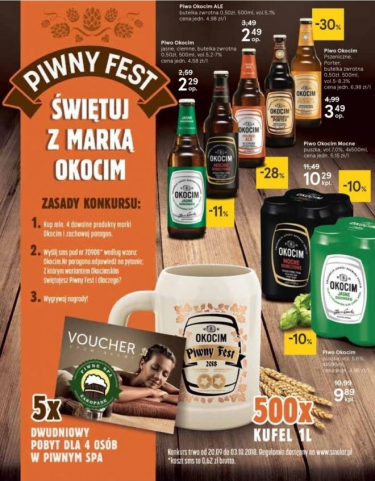 Konkurs "Świętuj PiwnyFest z marką Okocim" Tesco, 18+