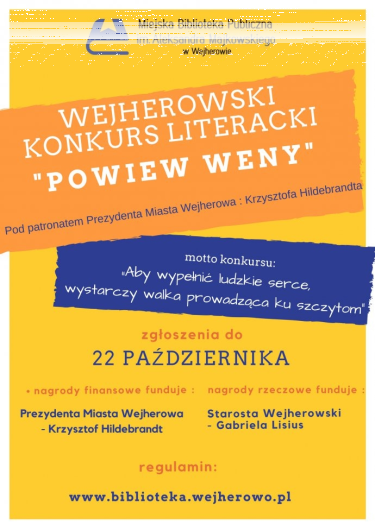 XIII Edycja Wejherowskiego Konkursu Literackiego "Powiew Weny"