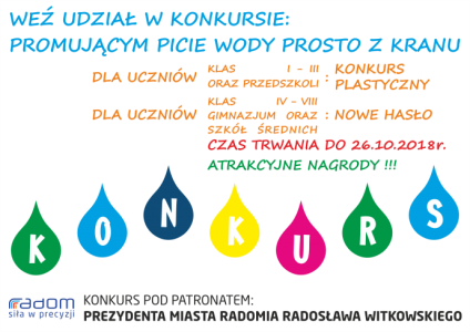 Konkurs plastyczny "Promowanie picia wody prosto z kranu"