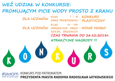 Konkurs plastyczny "Promowanie picia wody prosto z kranu"