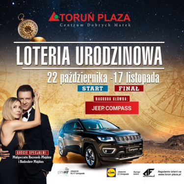 Urodzinowa Loteria Toruń Plaza - wygraj Jeepa Compass
