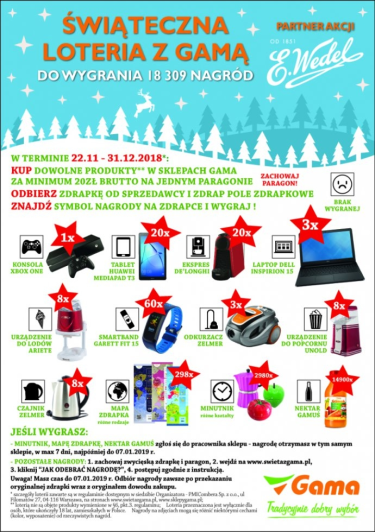 Świąteczna loteria z Gamą