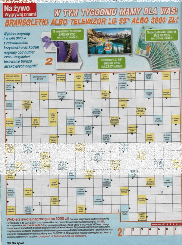 Konkurs: Krzyżówka "Na żywo" nr 47/2018