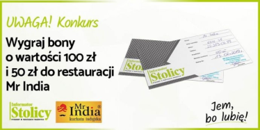 Warszawa: Wygraj bon do restauracji Mr India!