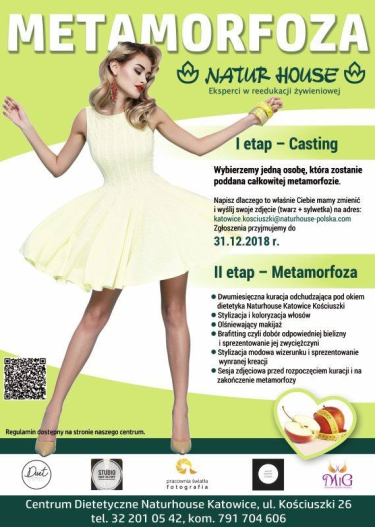 Katowice: Wygraj metamorfozę w Centrum Dietetyczne Naturhouse Kościuszki! III EDYCJA