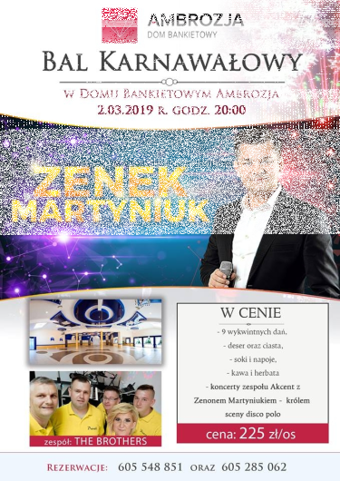 Borkowo Kościelne: Wygraj podwójne zaproszenie na bal karnawałowy z koncertem Zenona Martyniuka
