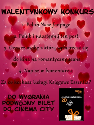 Walentynkowy konkurs na fanpage Usługi Księgowe Essentia Warszawa